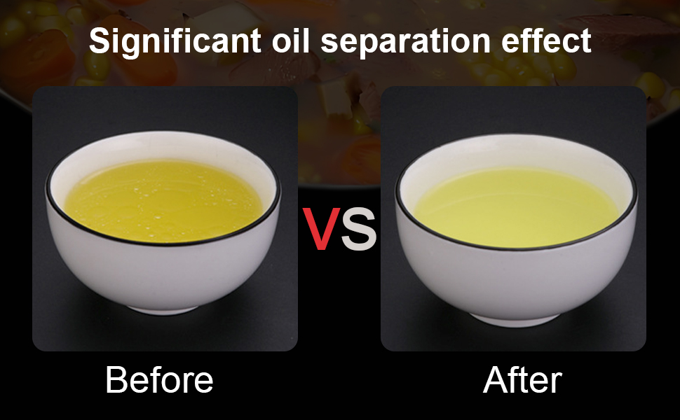 316 Stainless Steel Fat Separator Ladle with Z-Hook, Gravy Separator & Skimmer Spoon for Cooking, Hanging Soup Ladle for Kitchen, Oil Strainer and Grease Skimmer