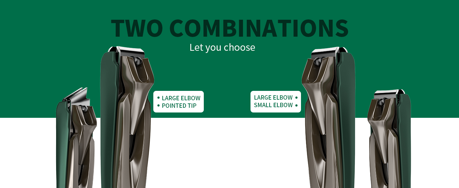 Nail Clippers for Men with Catcher, 2-Pack Large & Small Anti-Splash Nail Clippers for Fingernails & Toenails, Sharp Stainless Steel Heavy-Duty Self-Collecting Nail Cutter for Men Women