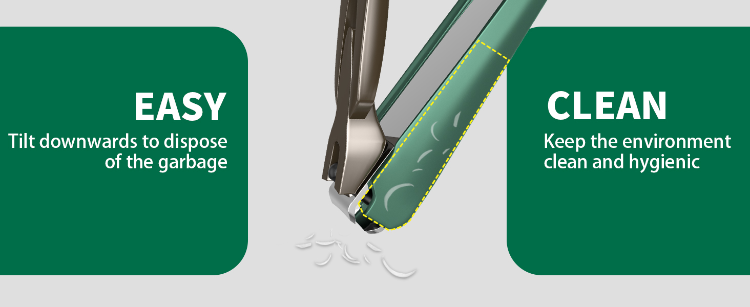 Nail Clippers for Men with Catcher, 2-Pack Large & Small Anti-Splash Nail Clippers for Fingernails & Toenails, Sharp Stainless Steel Heavy-Duty Self-Collecting Nail Cutter for Men Women