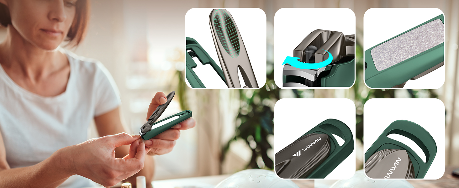 Nail Clippers for Men with Catcher, 2-Pack Large & Small Anti-Splash Nail Clippers for Fingernails & Toenails, Sharp Stainless Steel Heavy-Duty Self-Collecting Nail Cutter for Men Women