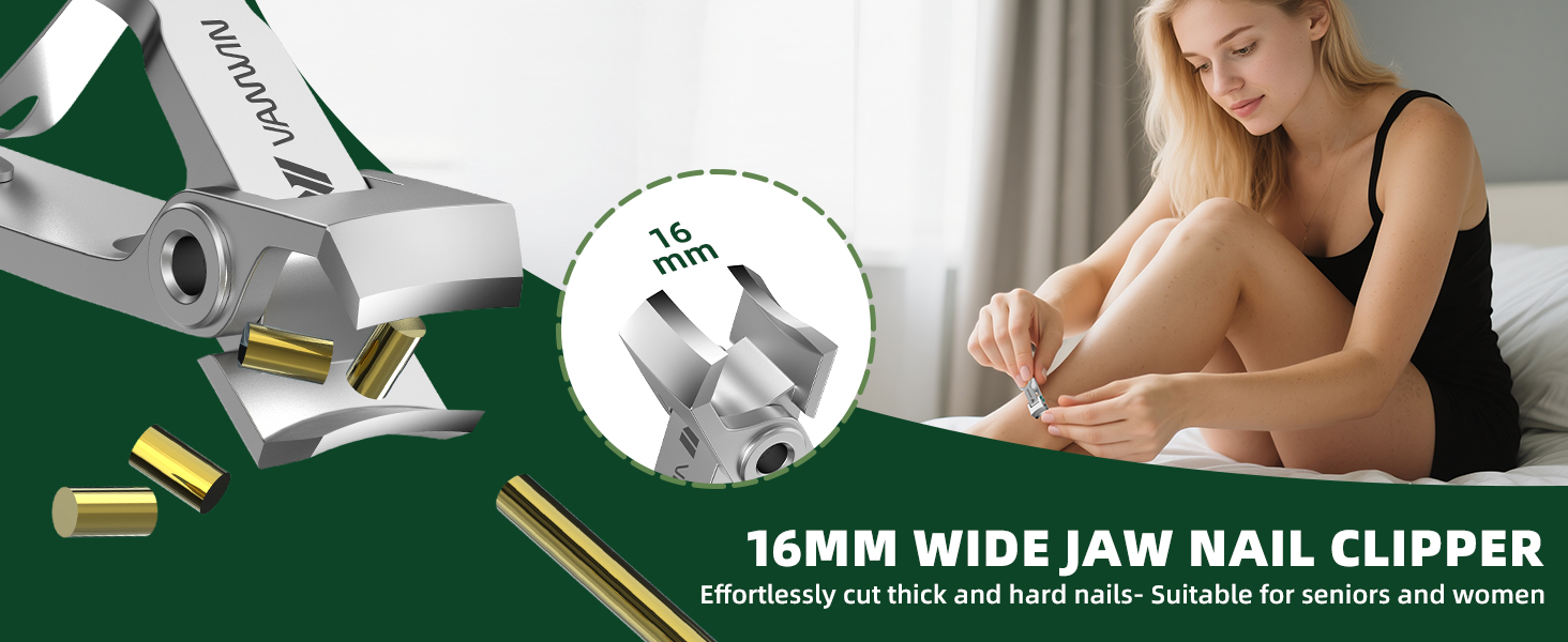 Toenail Clippers for Seniors Thick Toenails, Large Toe Nail Clippers for Men Thick Nails with 37mm Wide Opening, Heavy Duty Ingrown Toenail Clippers with Long Handle Sharp Slanted Nail Cutter