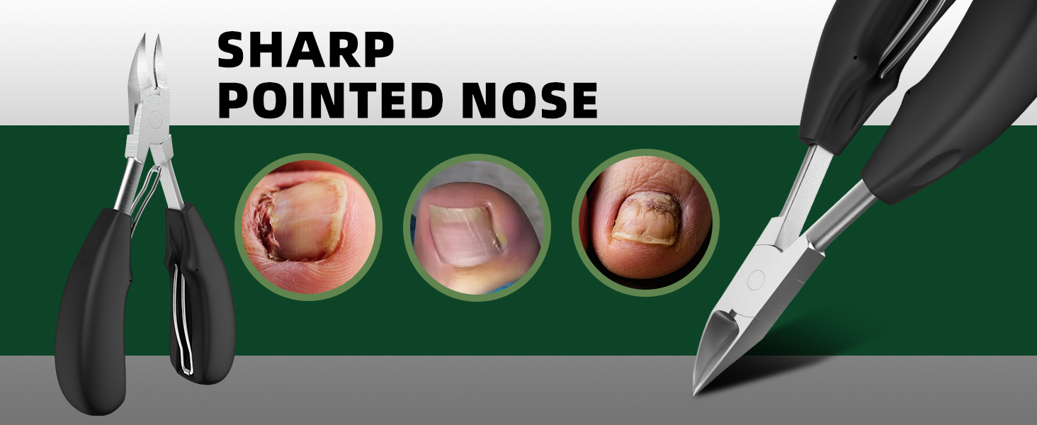 Toenail Clippers for Thick Toenails for Seniors, Heavy Duty Wide Jaw Large Toe Nail Clippers for Thick Nails for Men, Angled Head & 45° Sharp Slanted Ingrown Toenail Clippers Set Black