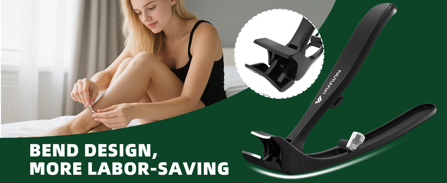 Toenail Clippers for Thick Toenails for Seniors, Heavy Duty Wide Jaw Large Toe Nail Clippers for Thick Nails for Men, Angled Head & 45° Sharp Slanted Ingrown Toenail Clippers Set Black