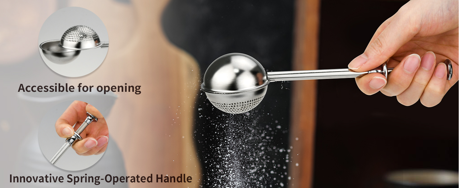 Flour Sifter, Sifter for Baking with Flour and Powdered Sugar Shaker Duster Set, 3 Cup 3 in 1 Stainless Steel Double Layer Fine Mesh Sifter for Cakes, Pastries, Pies, Cupcakes and Desserts