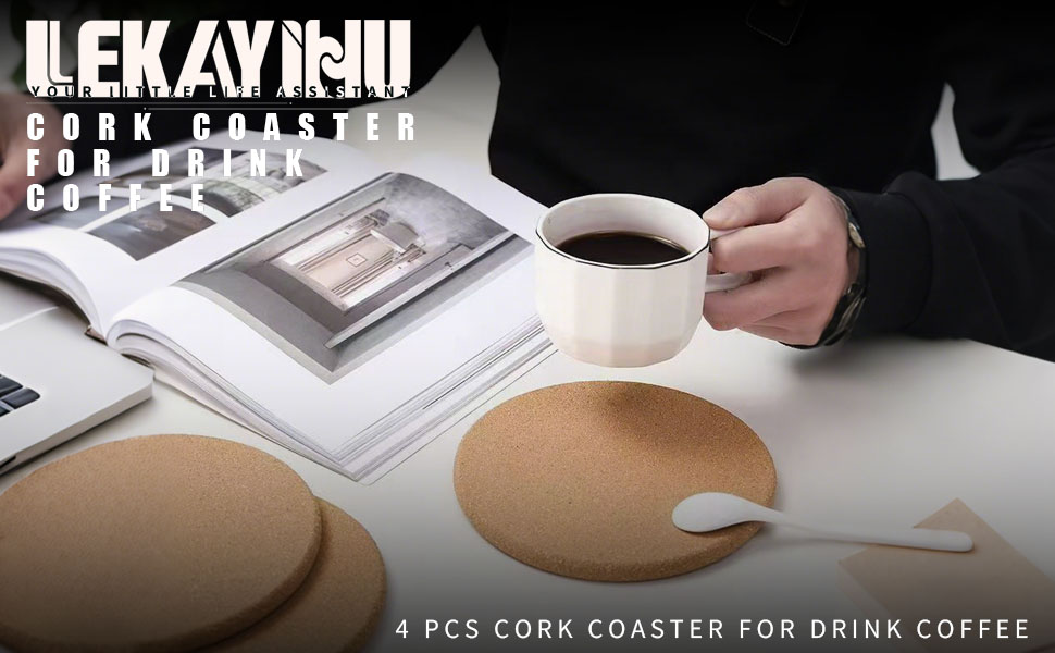 4 Pcs Cork Trivets for Hot Dishes,Placemats Hot Pads for Kitchen Table & Countertop,Heat Resistant Multifunctional Cork Board (6.3inch)