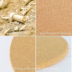 4 Pcs Cork Trivets for Hot Dishes,Placemats Hot Pads for Kitchen Table & Countertop,Heat Resistant Multifunctional Cork Board (6.3inch)