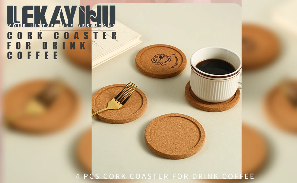 4 Pcs Cork Trivets for Hot Dishes,Placemats Hot Pads for Kitchen Table & Countertop,Heat Resistant Multifunctional Cork Board (6.3inch)