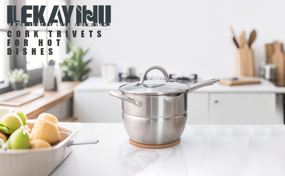 4 Pcs Cork Trivets for Hot Dishes,Placemats Hot Pads for Kitchen Table & Countertop,Heat Resistant Multifunctional Cork Board (6.3inch)