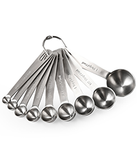 U-Taste Narrow Square Measuring Spoons: 18/8 Stainless Steel Kitchen Measure Teaspoon Tablespoon with Leveler, Polygon Rectangular Metal Jar Scoop for Baking Cooking, Coffee, Spice, Powder (Set of 6)