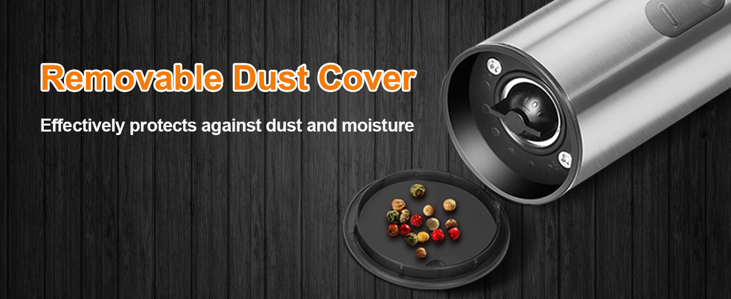 Salt and Pepper Grinder Set, Electric Salt Pepper Shakers with Adjustable Coarseness, Automatic Salt Mill Grinder, Rechargeable Salt Grinder Refillable, One-Hand Operation with LED Light (2)