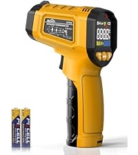 Infrared Thermometer Gun,SQECH Laser Thermometer Gun -58℉~1112℉(-50℃~600℃),Non-Contact Temperature Gun with Adjustable Emissivity&Color Backlight for Cooking, Pizza Oven,BBQ,Fridge,Engine,HVAC(Red)