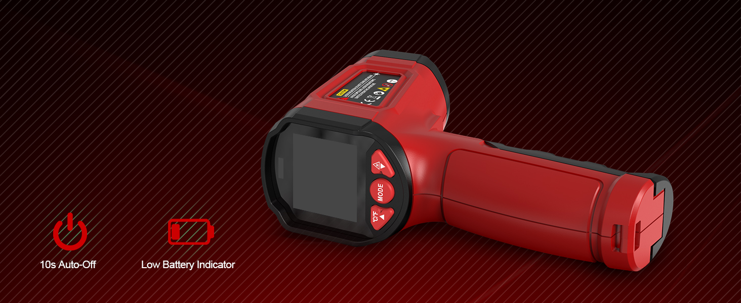 Infrared Thermometer Gun,SQECH Laser Thermometer Gun -58℉~1112℉(-50℃~600℃),Non-Contact Temperature Gun with Adjustable Emissivity&Color Backlight for Cooking, Pizza Oven,BBQ,Fridge,Engine,HVAC(Red)