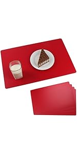 Black Placemats Set of 4 wipeable Washable Wipe Clean Rectangle Table Mats for Indoor Outdoor Rectangular Waterproof Dark Placemat Easy Clean Polypropylene Plastic Place mats (4, Black)