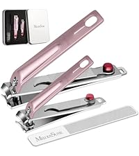 MelodySusie Nail Clippers Set, 2 in 1 Toenail Clippers Nail Clippers for Women, Ultra Sharp Stainless Steel Fingernail Nail Clippers for Men, Nail Cutter, Gifts for Women Men, Purple