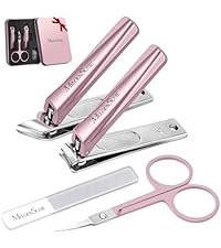 MelodySusie Nail Clippers Set, 2 in 1 Toenail Clippers Nail Clippers for Women, Ultra Sharp Stainless Steel Fingernail Nail Clippers for Men, Nail Cutter, Gifts for Women Men, Purple