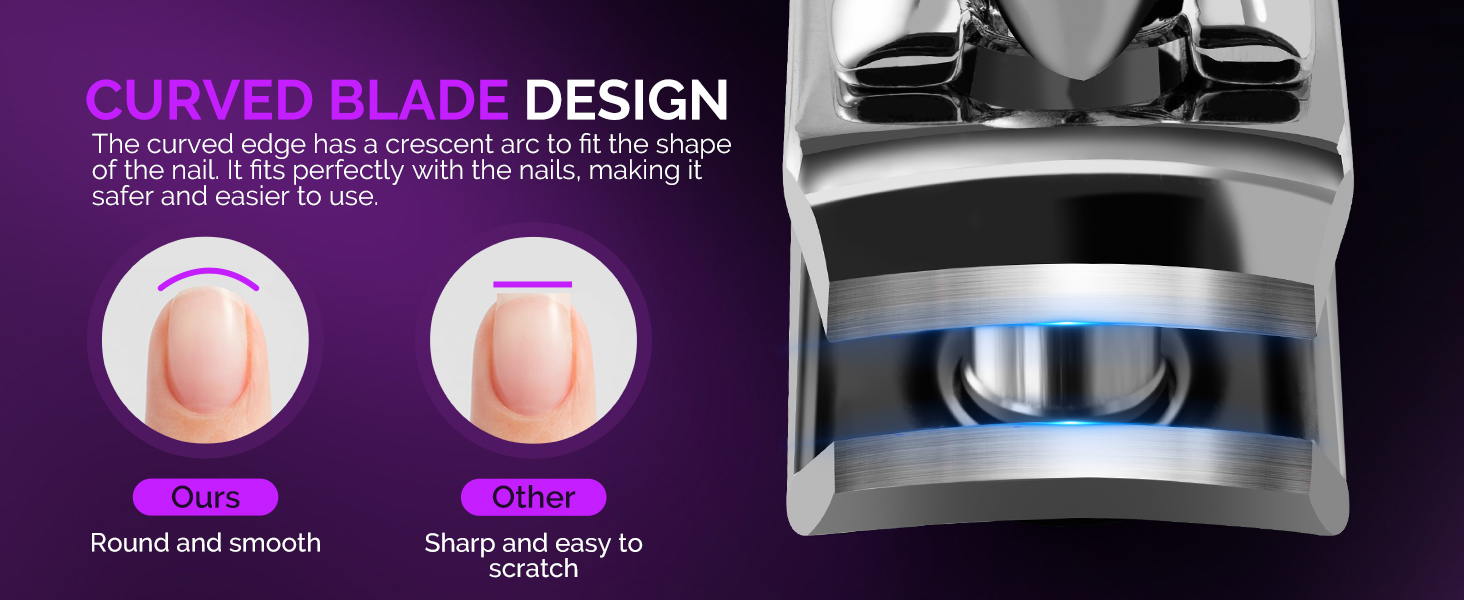 MelodySusie Nail Clippers Set, 2 in 1 Toenail Clippers Nail Clippers for Women, Ultra Sharp Stainless Steel Fingernail Nail Clippers for Men, Nail Cutter, Gifts for Women Men, Purple