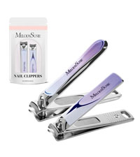 MelodySusie Nail Clippers Set, 2 in 1 Toenail Clippers Nail Clippers for Women, Ultra Sharp Stainless Steel Fingernail Nail Clippers for Men, Nail Cutter, Gifts for Women Men, Purple