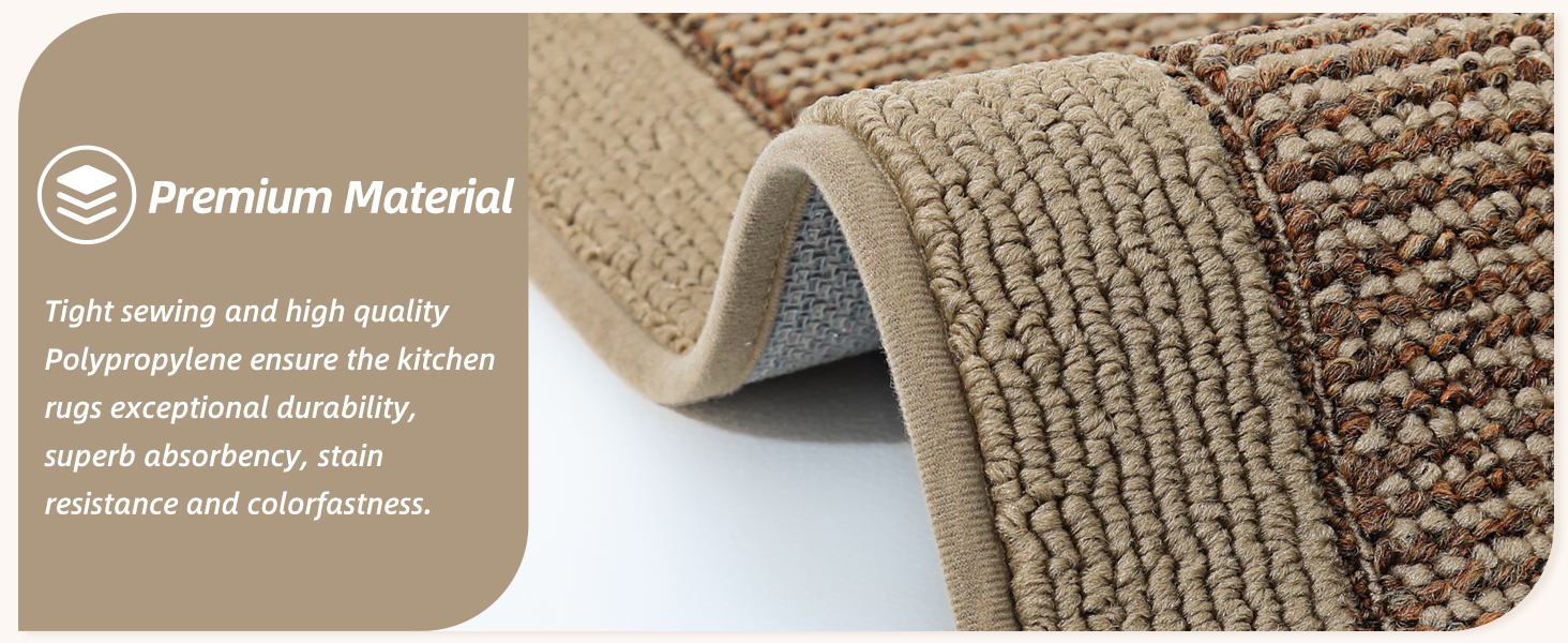 BEQHAUSE Kitchen Rugs and Mats Set of 2 Non-Slip Kitchen Mats for Floor, Absorbent and Stain Resistant Kitchen Runner, Machine Washable Rugs for Kitchen, Laundry & Sink, 20
