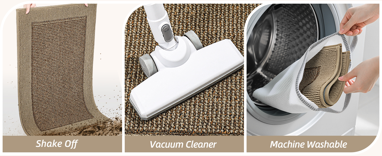 BEQHAUSE Kitchen Rugs and Mats Set of 2 Non-Slip Kitchen Mats for Floor, Absorbent and Stain Resistant Kitchen Runner, Machine Washable Rugs for Kitchen, Laundry & Sink, 20