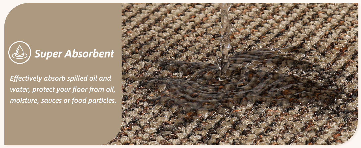 BEQHAUSE Kitchen Rugs and Mats Set of 2 Non-Slip Kitchen Mats for Floor, Absorbent and Stain Resistant Kitchen Runner, Machine Washable Rugs for Kitchen, Laundry & Sink, 24