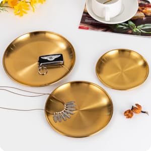 6 pcs Gold Drink Coaster with Holder Non-Slip Metal Cup Mat Flat Round Drink Coasters for Wedding Drinks Coffee Table Glass Mug Hotel Bar Teacup Party Supplies