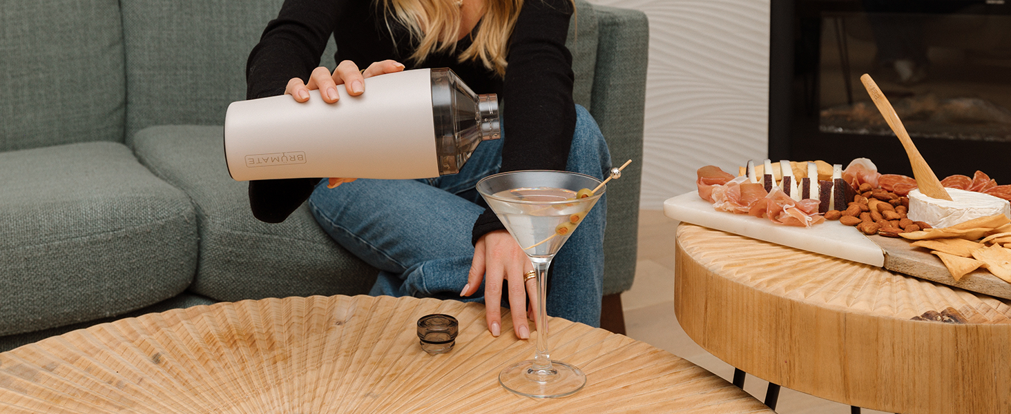 BrüMate Cocktail Shaker 22oz Insulated Stainless Steel Shaker - 100% Leakproof - No Condensation (Matte Black)