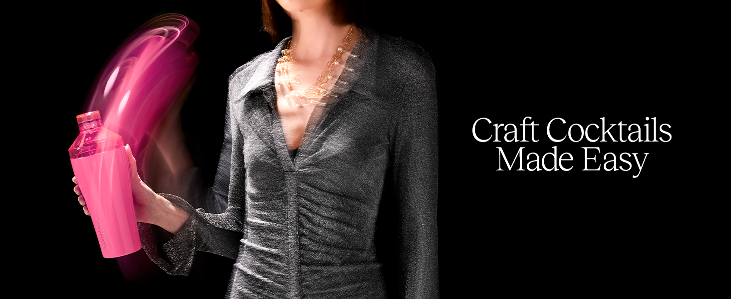 BrüMate Cocktail Shaker 22oz Insulated Stainless Steel Shaker - 100% Leakproof - No Condensation (Matte Black)