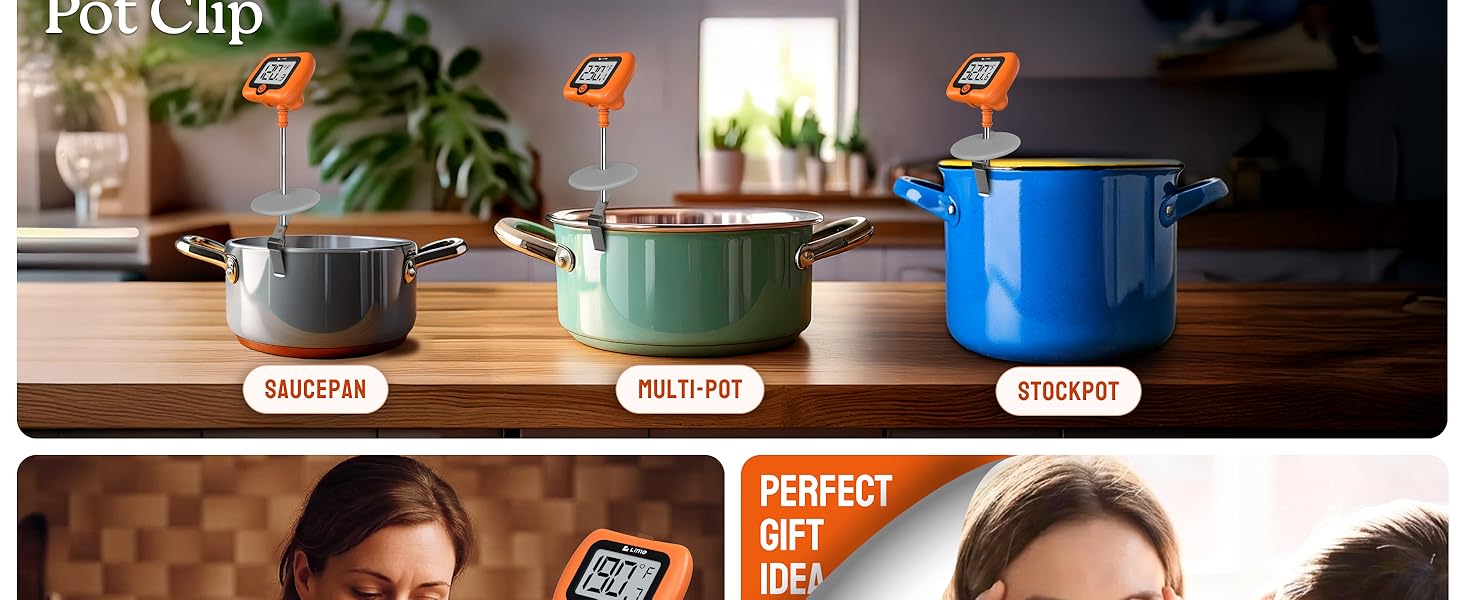 Digital Candy Thermometer with Pot Clip, 10