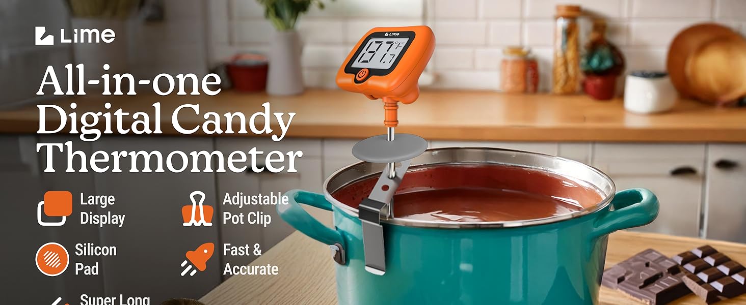 Digital Candy Thermometer with Pot Clip, 10