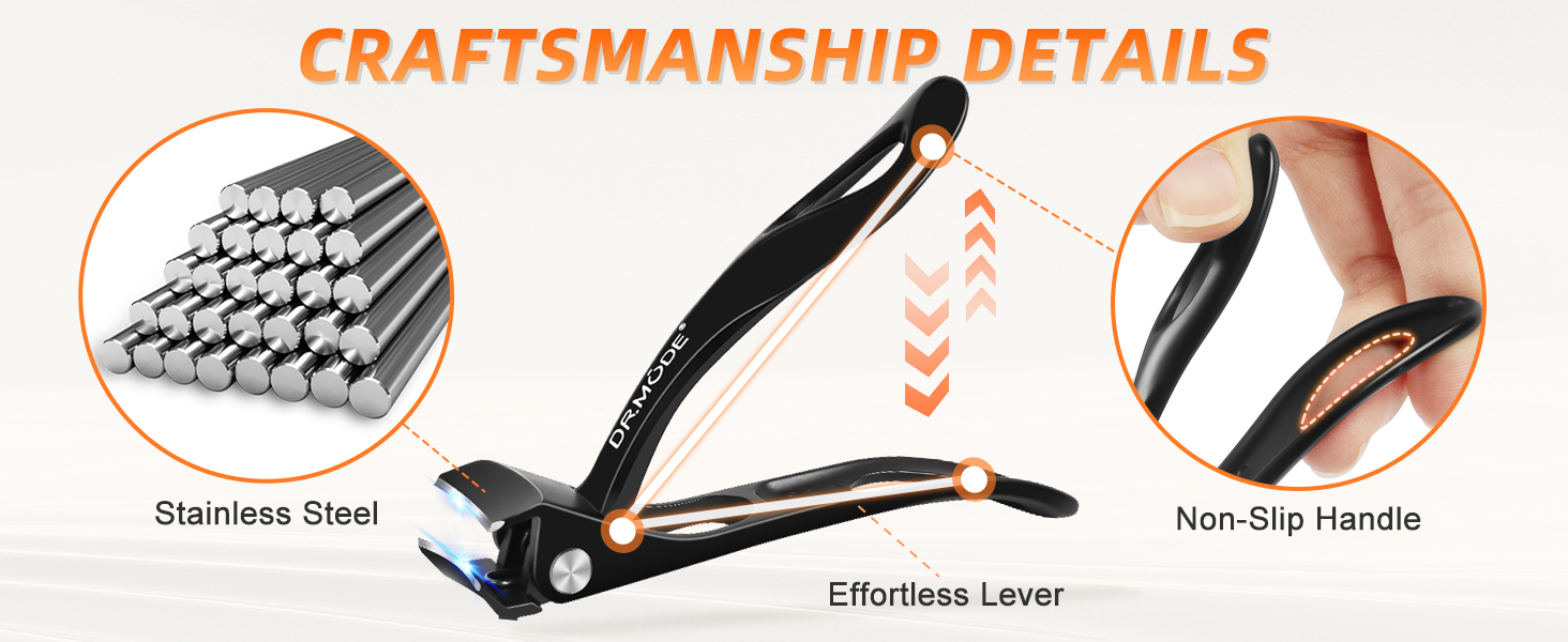 Ingrown Toenail Clippers, Edgy Nail Clipper for Thick Nails for Seniors, Slanted Nail Clippers for Men with Curved Blade, Heavy Duty Large Angled Fingernail Clipper with Wide Jaw