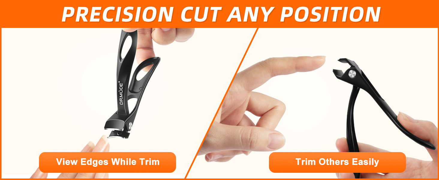 Ingrown Toenail Clippers, Edgy Nail Clipper for Thick Nails for Seniors, Slanted Nail Clippers for Men with Curved Blade, Heavy Duty Large Angled Fingernail Clipper with Wide Jaw