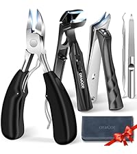 Ingrown Toenail Clippers, Edgy Nail Clipper for Thick Nails for Seniors, Slanted Nail Clippers for Men with Curved Blade, Heavy Duty Large Angled Fingernail Clipper with Wide Jaw