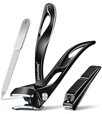 Ingrown Toenail Clippers, Edgy Nail Clipper for Thick Nails for Seniors, Slanted Nail Clippers for Men with Curved Blade, Heavy Duty Large Angled Fingernail Clipper with Wide Jaw