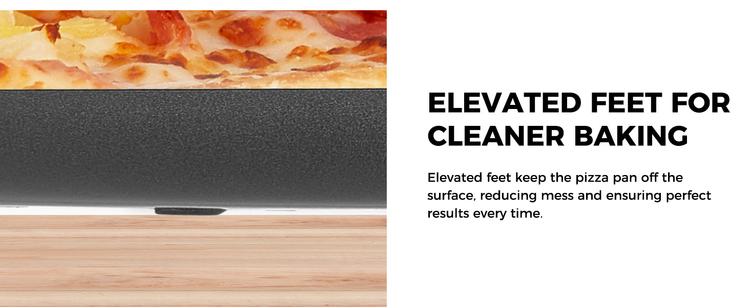 HONGBAKE 2 Pack Pizza Pan 14 Inch with Holes, Rust-Free Nonstick Pizza Pan for Oven, 0.8mm Carbon Steel Perforated Pizza Tray with Wider Handles, Round Baking Sheet for Frozen & Homemade Pizza, Grey