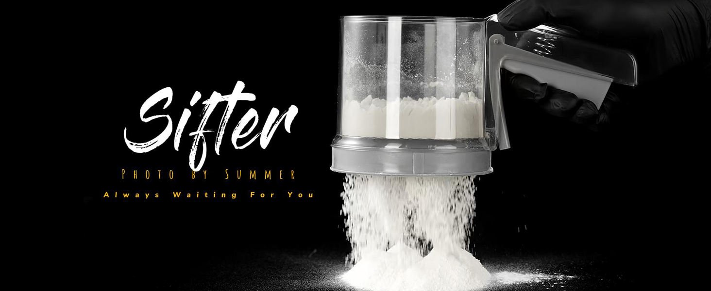 ‌3 Cup Flour Sifter, Sifter for Baking Sifter Handheld Baking Sieve Food-Grade Double-Filter Stainless Steel Flour Sifter Non-Rust Sifter used for Rapid Screening of Flour Apricot Flour Sugar Powder