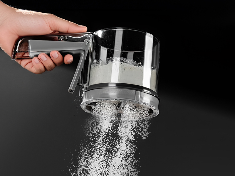 ‌3 Cup Flour Sifter, Sifter for Baking Sifter Handheld Baking Sieve Food-Grade Double-Filter Stainless Steel Flour Sifter Non-Rust Sifter used for Rapid Screening of Flour Apricot Flour Sugar Powder