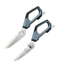 Sharp Nordic-Style Kitchen Shears Soft Comfort Handle, All Purpose Scissors with Herb Stripper, Detachable Cooking Scissors, Micro-Serrated Blade for Food Chicken Meat Herb Packaging