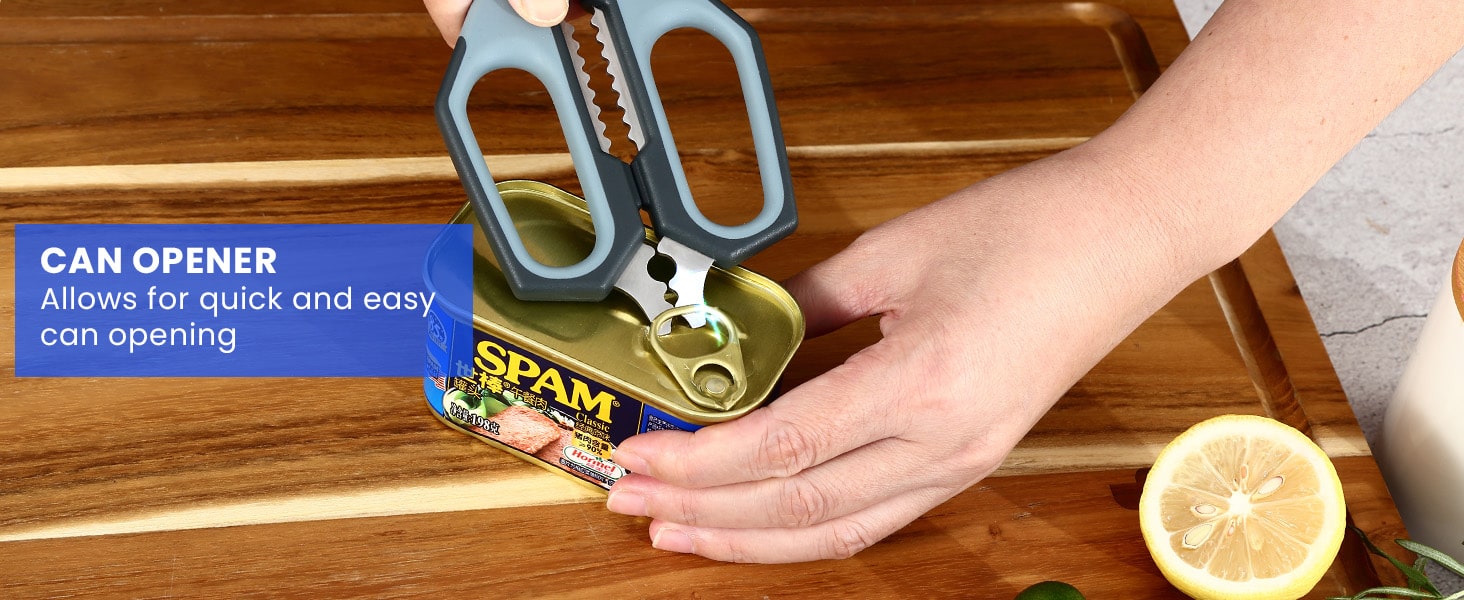 Sharp Nordic-Style Kitchen Shears Soft Comfort Handle, All Purpose Scissors with Herb Stripper, Detachable Cooking Scissors, Micro-Serrated Blade for Food Chicken Meat Herb Packaging