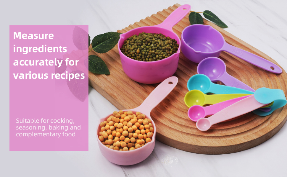 10PCS Measuring Spoons and Cups Set Stackable Nesting Cups Spoons for Cooking Baking Supplies, Kitchen Gadgets Essentials Tools