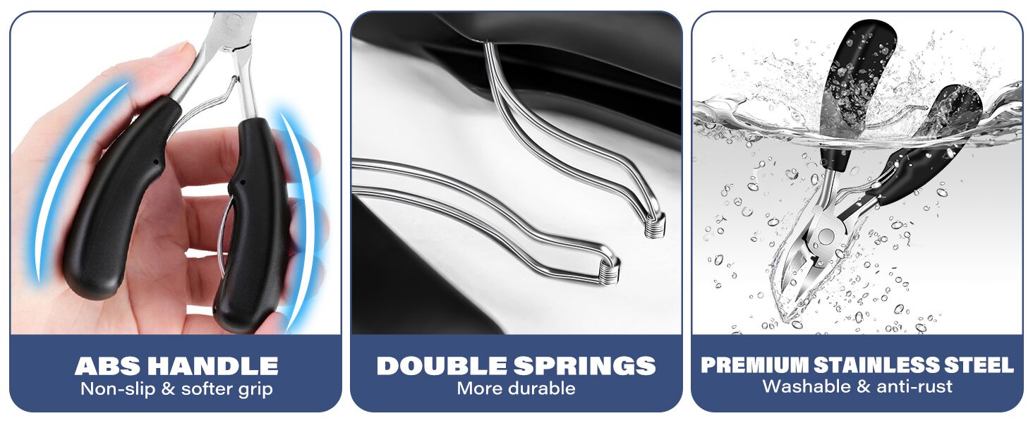 2026 Toenail Clippers for Thick Toenails for Seniors, Angled Head Large Toe Nail Clippers Set for Men, Heavy Duty Ingrown Toenail Clippers with Long Handle, Ultra Sharp Slanted Nail Cutter Wide Jaw