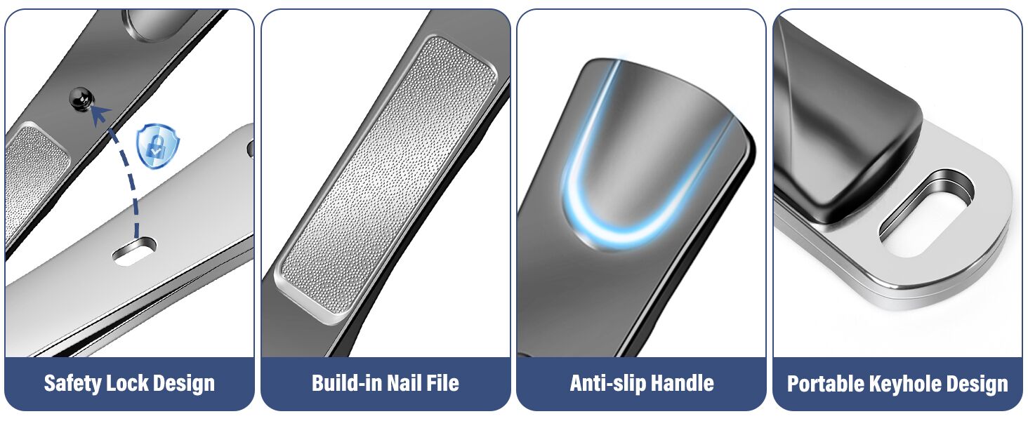 2026 Toenail Clippers for Thick Toenails for Seniors, Angled Head Large Toe Nail Clippers Set for Men, Heavy Duty Ingrown Toenail Clippers with Long Handle, Ultra Sharp Slanted Nail Cutter Wide Jaw