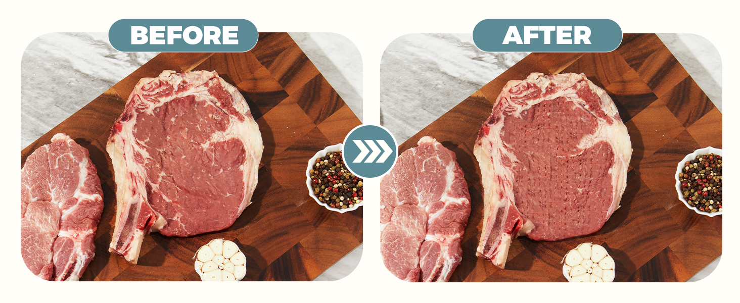 Kitexpert Meat Tenderizer 48 Ultra Sharp Blades Meat Tenderizer Tool with Stainless Steel Needle, Detachable Base for Easy Cleaning, Heavy Duty Tenderizer for Chicken, Steak