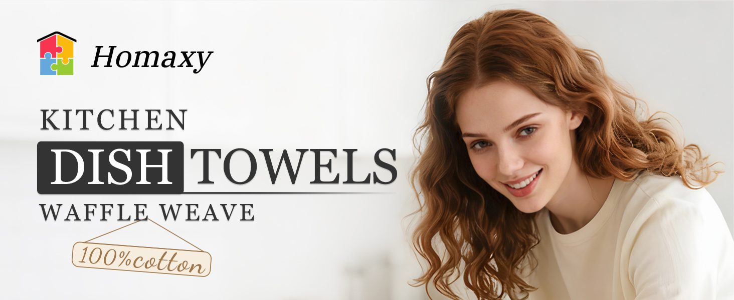 Homaxy 100% Cotton Waffle Weave Kitchen Dish Cloths, Ultra Soft Absorbent Quick Drying Dish Towels, 12 x 12 Inches, 6-Pack, Lavender