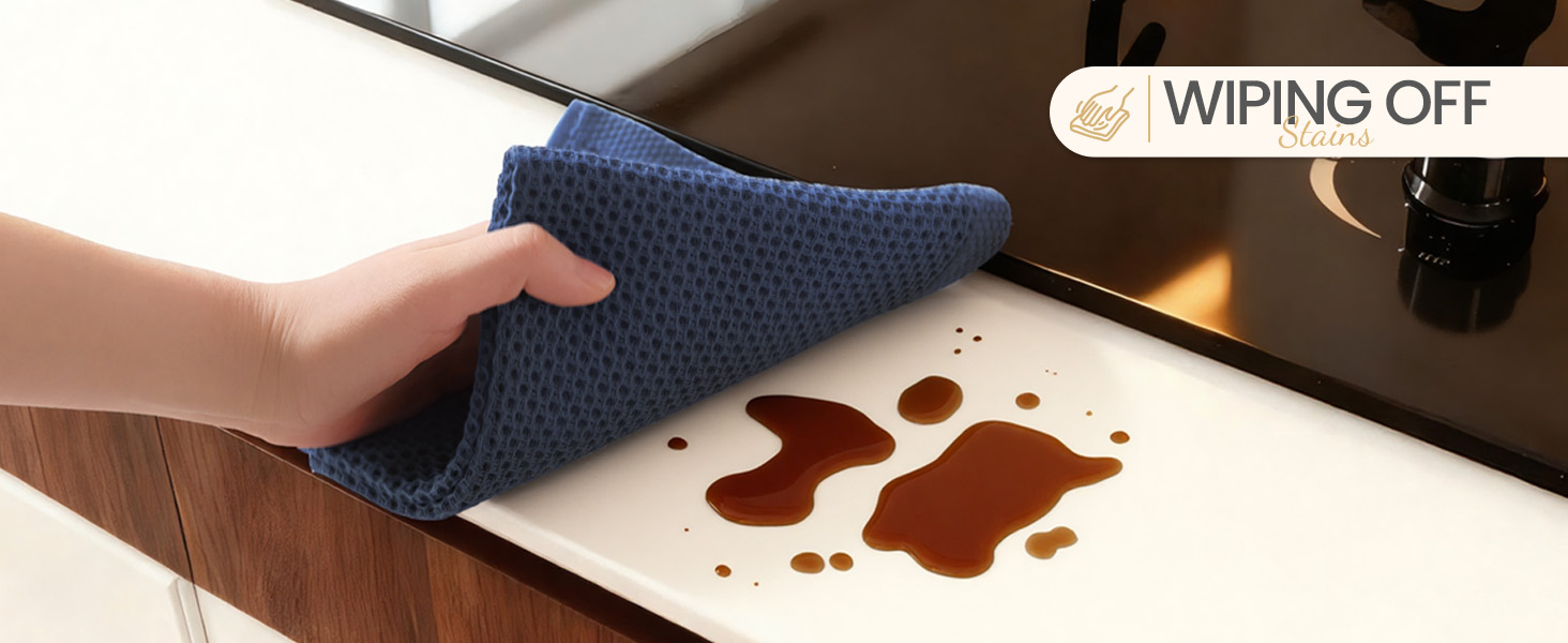 Homaxy 100% Cotton Waffle Weave Kitchen Dish Cloths, Ultra Soft Absorbent Quick Drying Dish Towels, 12 x 12 Inches, 6-Pack, Lavender