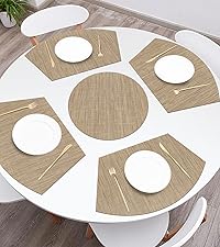SHACOS 100 PCS Round Paper Placemats 13 inch Disposable Paper Place Mats for Dinner Wedding Birthday Party Festival Table Decoration Indoor Outdoor, Dusty Blue