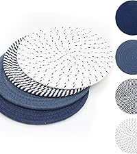 SHACOS 100 PCS Round Paper Placemats 13 inch Disposable Paper Place Mats for Dinner Wedding Birthday Party Festival Table Decoration Indoor Outdoor, Dusty Blue