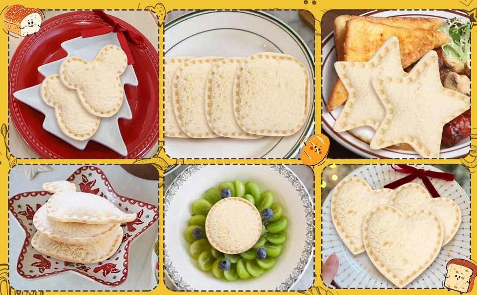 12 Pcs Sandwich Cutter and Sealer Set, Bread Decruster Pancake Maker DIY Cookie Cutters Vegetable Cutter Shapes for Kids, Ideal for School Lunch Boxes and Bento Boxes Boys Girls