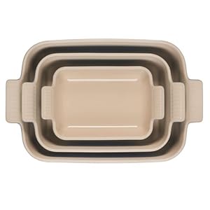 Le Creuset Stoneware Set Of 3 Heritage Rectangular Dishes, Oyster