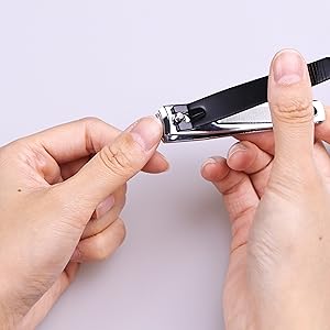 Large Nail Clippers 2-Pack, Sharp Stainless Steel Fingernail & Toenail Trimmers with Nail File, Manicure Kit Fingernail Tools for Men & Women, Black and Silver Color