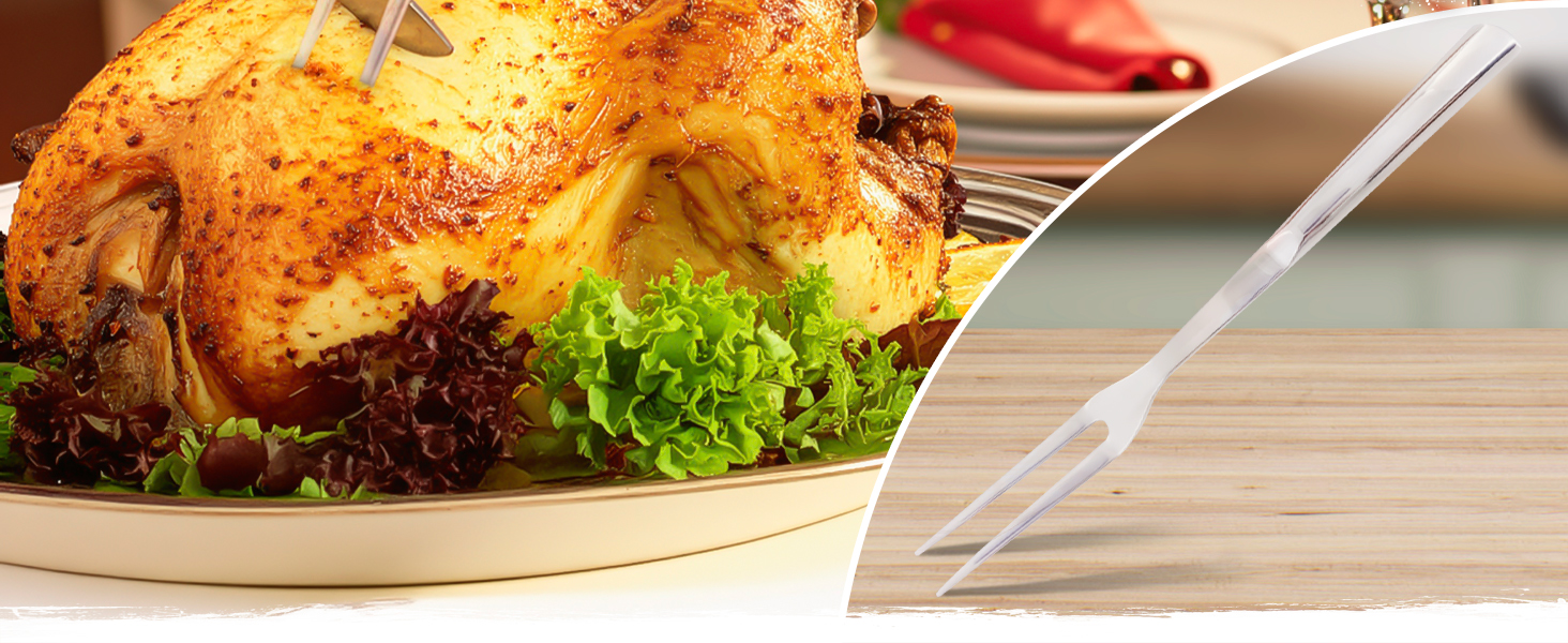 Two Pronged Carving Fork for Meat - Stainless Steel 11